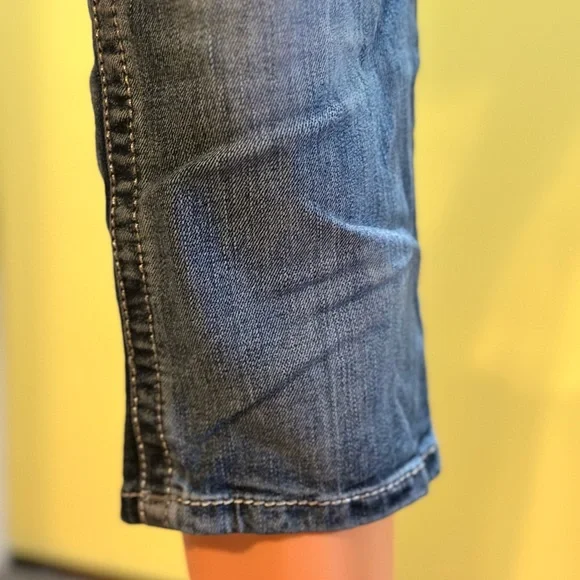 Signature Miss Me Women's Blue Embellished Capri - Picture 6 of 14